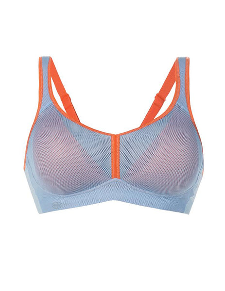 C9 Airwear Women`s Harbour Blue Sports Bra with Thin Straps and Mesh