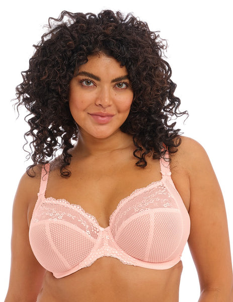 Womens Full Coverage Floral Underwire Non Padded Lace Bra Plus Size  Lingerie 36G Pink