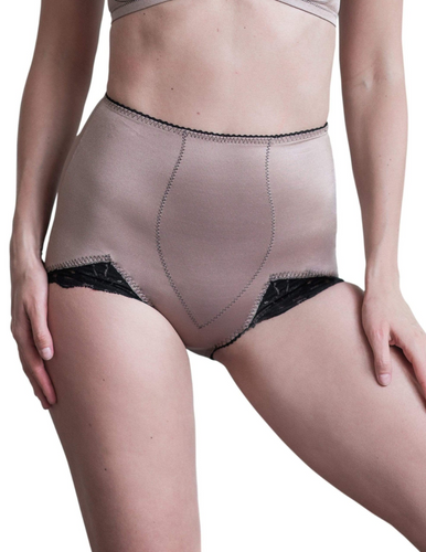 RAGO 919 Panty Brief Light Shaping Mocha with black accents front view