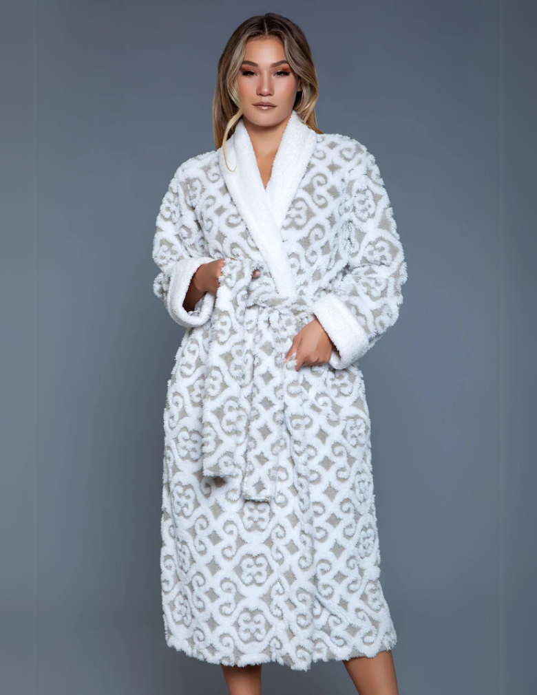 Be Wicked 2069 Kimmie Robe Grey/White