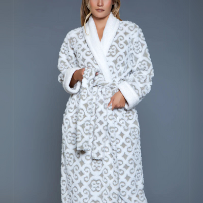 Be Wicked 2069 Kimmie Robe Grey/White