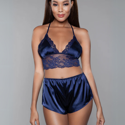 Be Wicked 1963 Lilliana Navy Blue Cami and Short Set