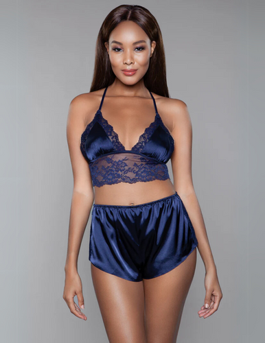 Be Wicked 1963 Lilliana Navy Blue Cami and Short Set