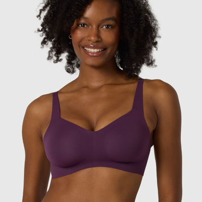 Evelyn & Bobbie Beyond Bra wirefree seamless bra plum front view