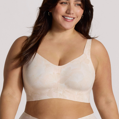 Evelyn & Bobbie Beyond Bra wirefree champagne ginko front view