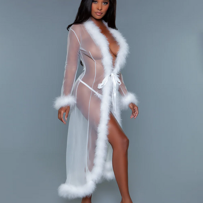 Be Wicked BW1650 Marabou Robe