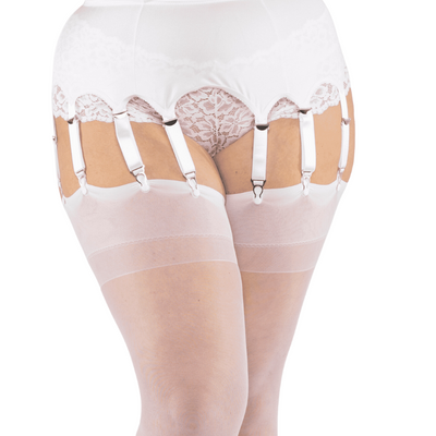 Glamory Hosiery Satin Garter Belt white