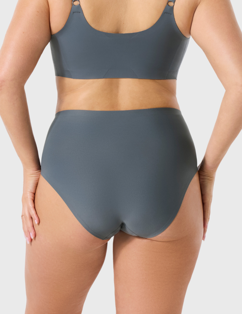 Evelyn & Bobbie High-Waisted Retro Bikini EB1704 Slate Grey