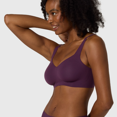 Evelyn & Bobbie Beyond Bra wirefree seamless bra plum 3/4 view