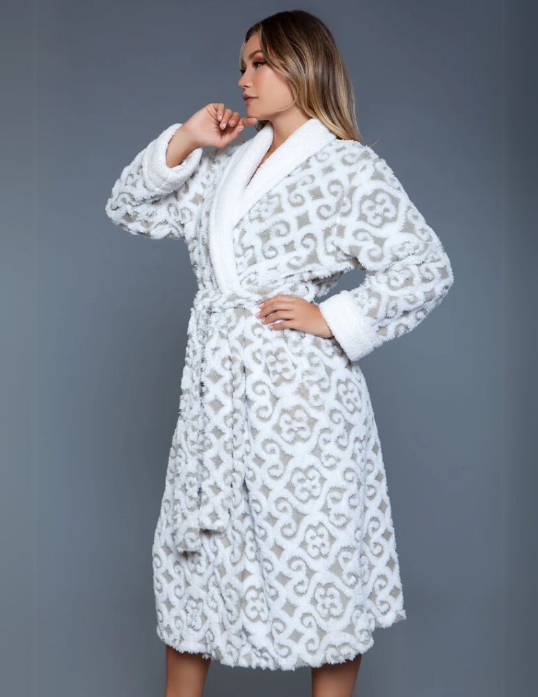 Be Wicked 2069 Kimmie Robe Grey/White