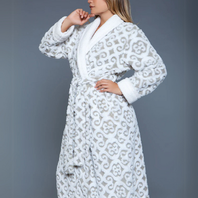 Be Wicked 2069 Kimmie Robe Grey/White