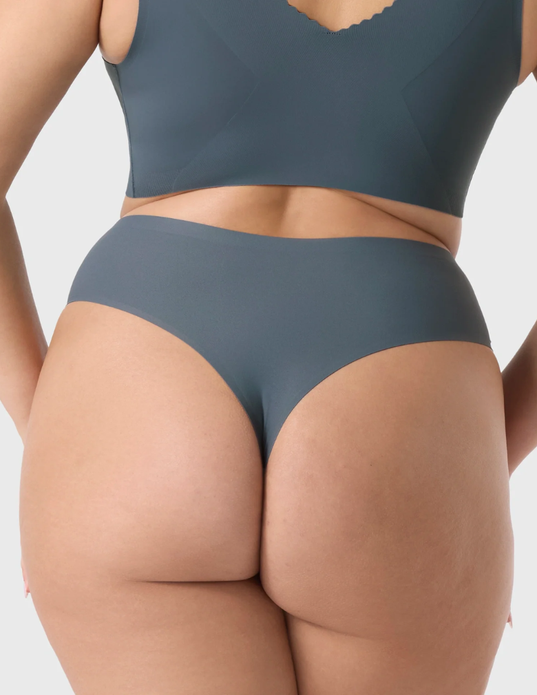 Evelyn & Bobbie High-Waisted Thong EB1703 Slate Grey