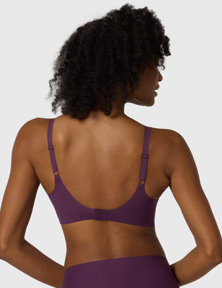 Evelyn & Bobbie Beyond Bra wirefree seamless bra plum back view