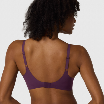 Evelyn & Bobbie Beyond Bra wirefree seamless bra plum back view