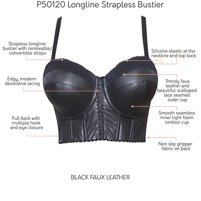 Parfait Stevie Longline Strapless Bustier P50120 Black