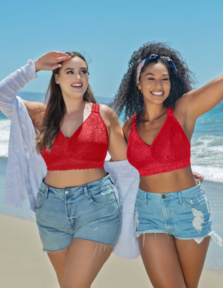 Parfait Adriana P5482 Racing Red Wire-free Lace Bralette