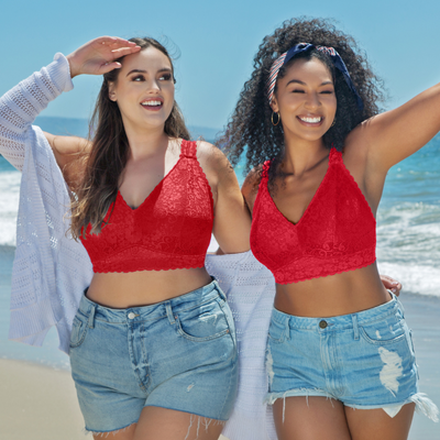 Parfait Adriana P5482 Racing Red Wire-free Lace Bralette