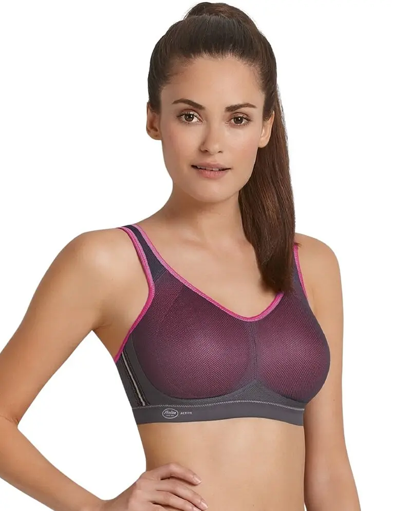 ANITA AIR CONTROL SPORTS BRA WITH PADDED CUPS - PINK/ANTHRACITE