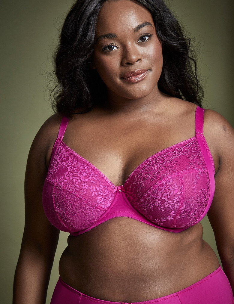 Sculptresse by Panache Harmony Plunge Underwire Bra (10836),34G,Hot Pink at   Women's Clothing store