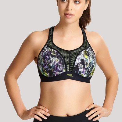 Panache 7341A Neon Reptile Wirefree Convertible Sports Bra front view