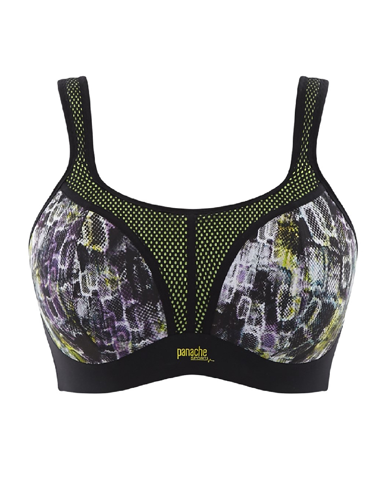 Panache 7341A Neon Reptile Wirefree Convertible Sports Bra cutout