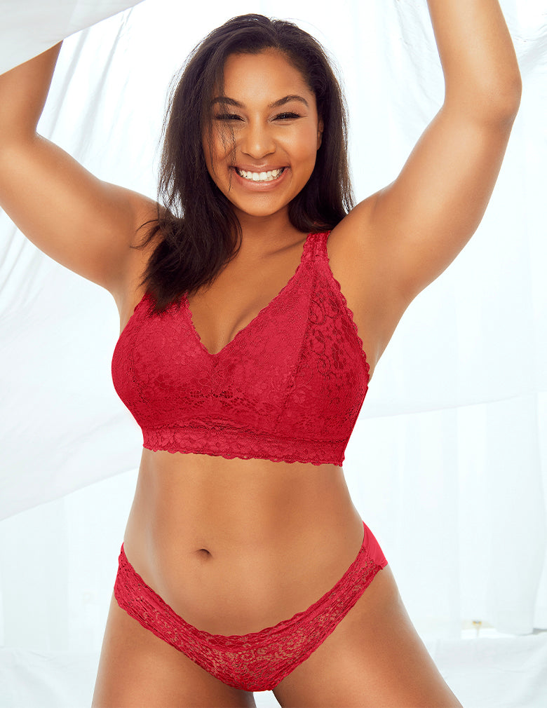 Parfait Adriana P5482 Racing Red Wire-free Lace Bralette